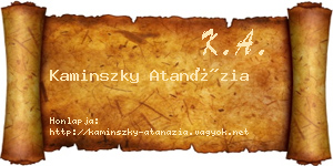 Kaminszky Atanázia névjegykártya